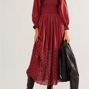 Free People Burgundy Dress